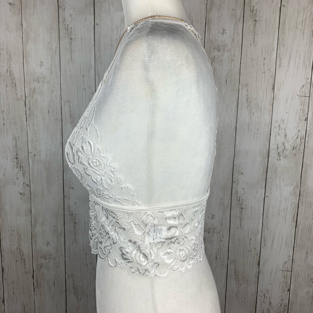 🔥HOT & SEXY🔥CROCHET LACE BRA BRALETTE WHITE S/M/L NWT - Picture 5 of 7